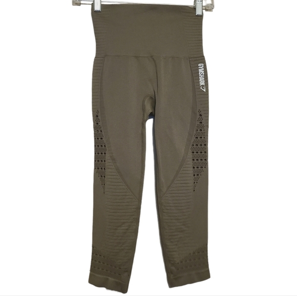 Gymshark | Women's Olive Green Energy Seamless Leggings (Size XXS) - Picture 1 of 11